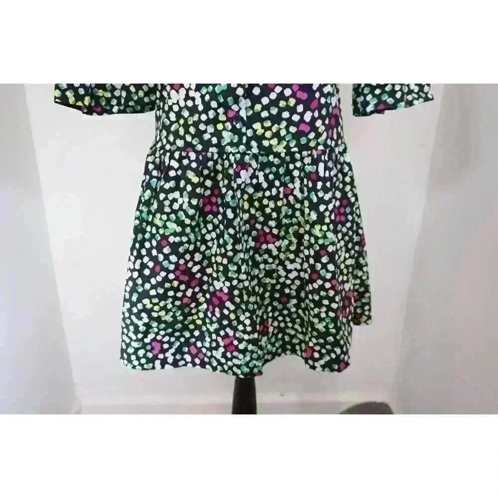 DKNY Drop Waist Printed Cotton Poplin Shirt Dress - Size 10 - Picture 7 of 16